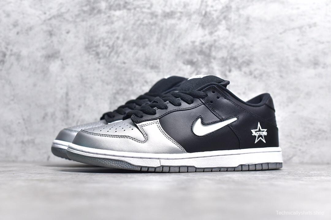 Supreme × Nike SB Dunk Low “Metallic Silver”