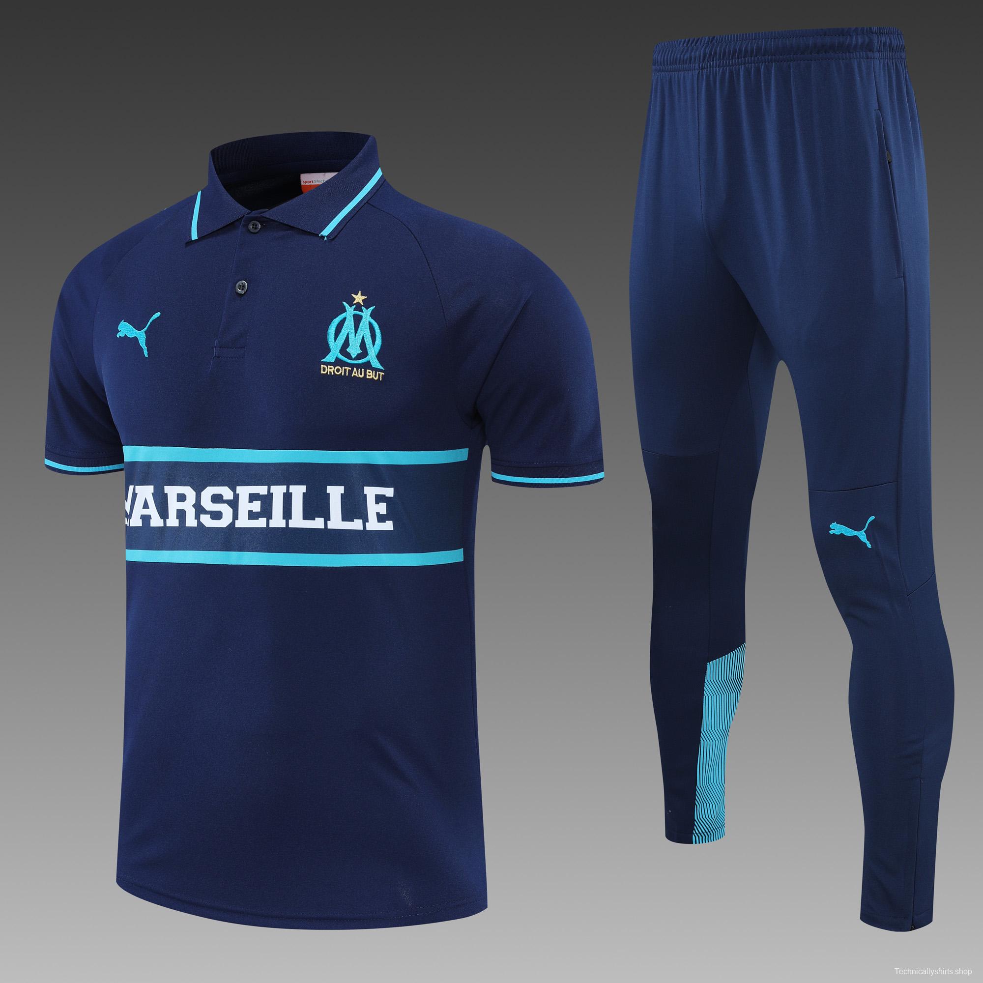 Olympique de Marseille POLO ki t royal blue (not sold separately)