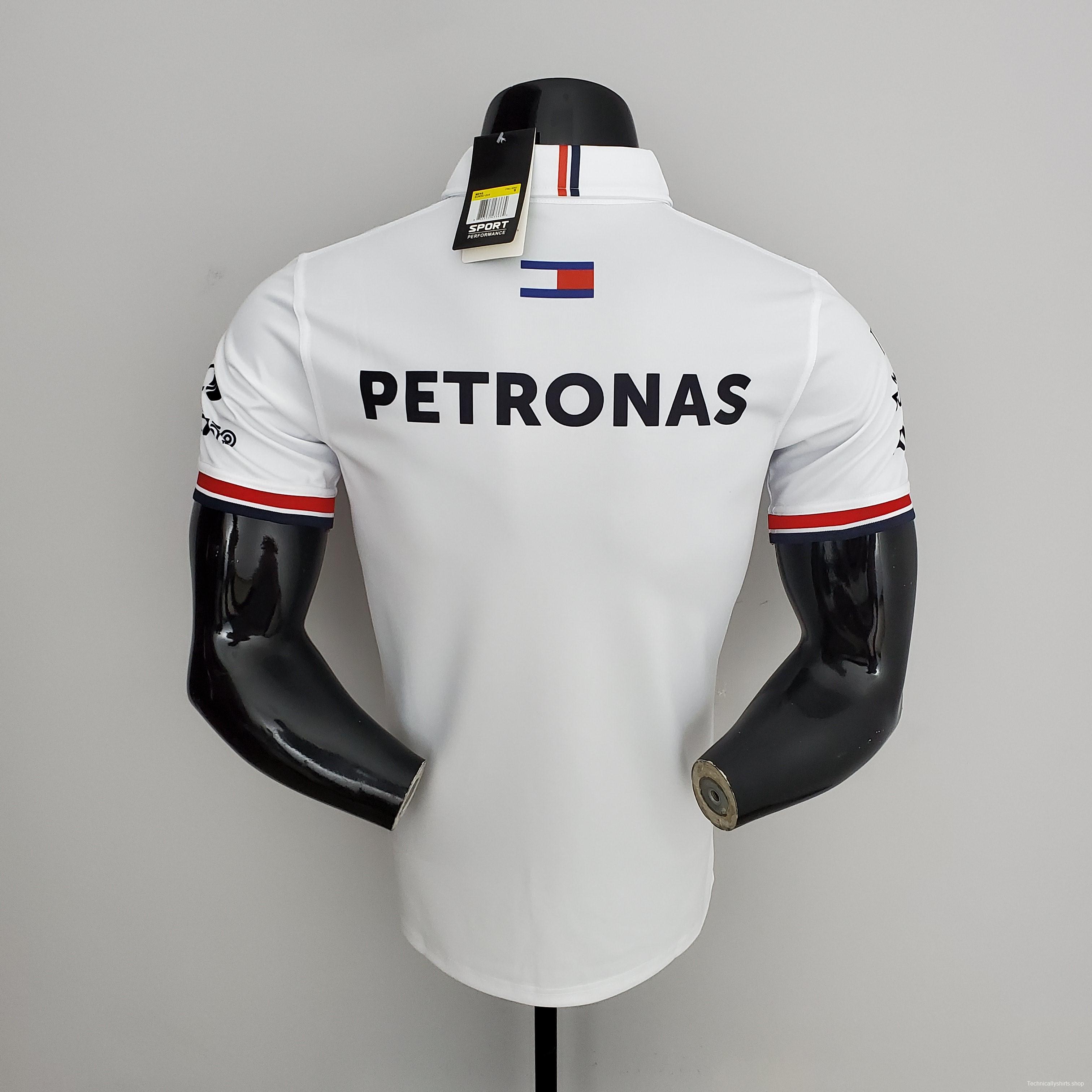 F1 Formula One 2022 Racing Suit Mercedes Polo White S-5XL