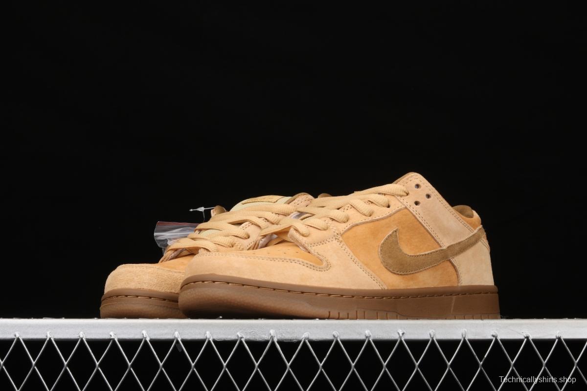 NIKE SB DUNK Low Pro wheat color deciduous yellow low-top sports skateboard shoes 883232-700