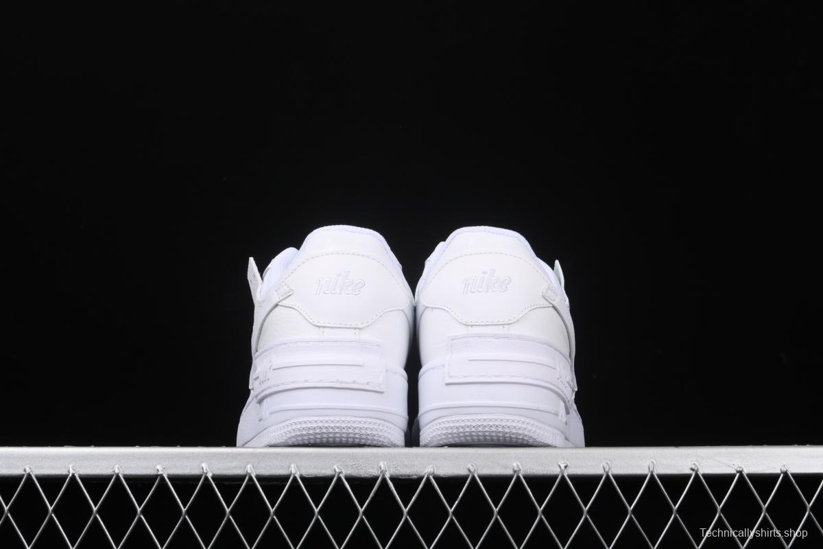 NIKE Air Force 1 ShAdidasow all white light weight heightened low-top white board shoes CI0919-100