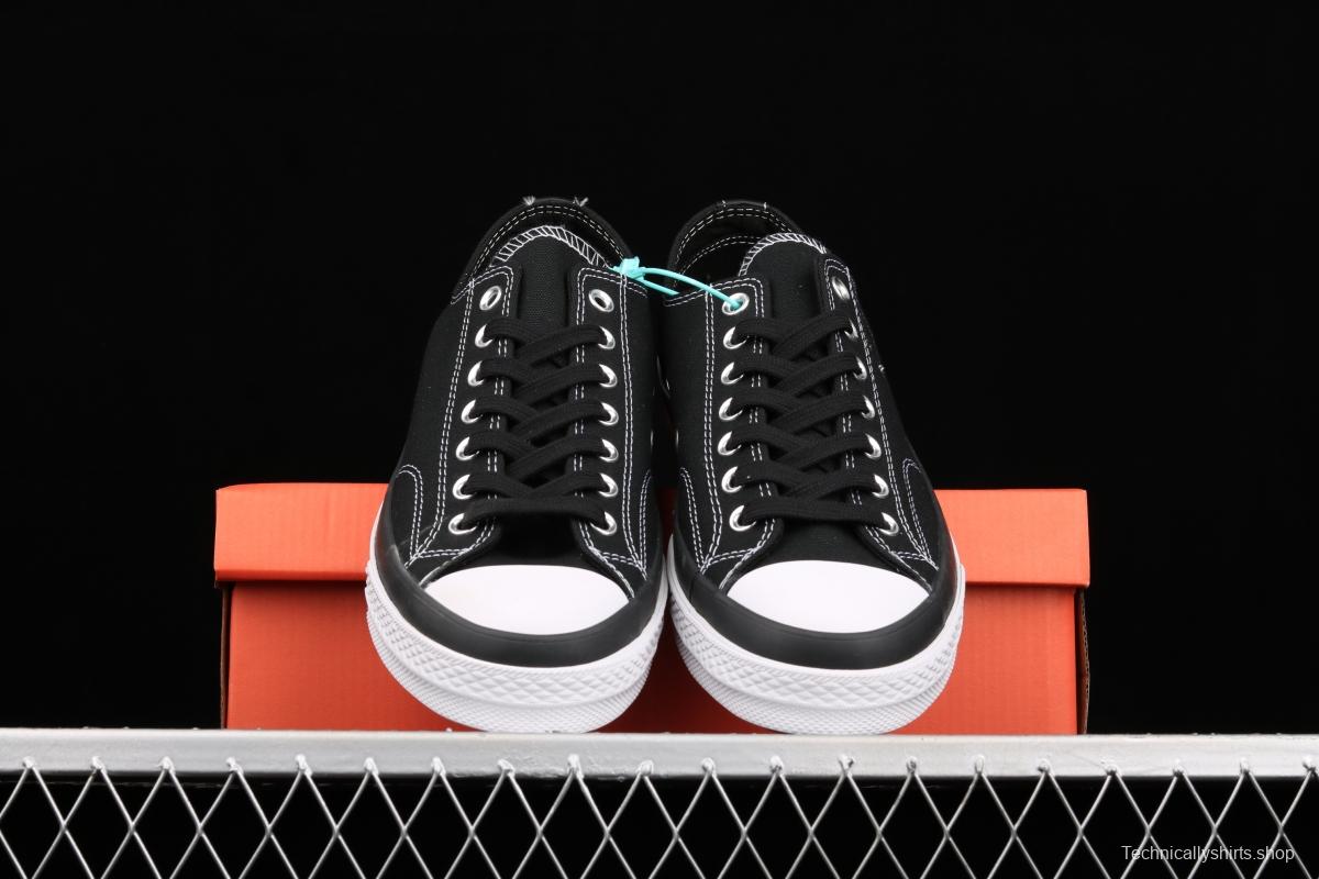 Fragment x Moncler x Converse 1970 S Fujiwara Hiroshi Fujiwara Lightning co-signed Chen Weiting with the same style collision graffiti classic low-top canvas shoes 169069C