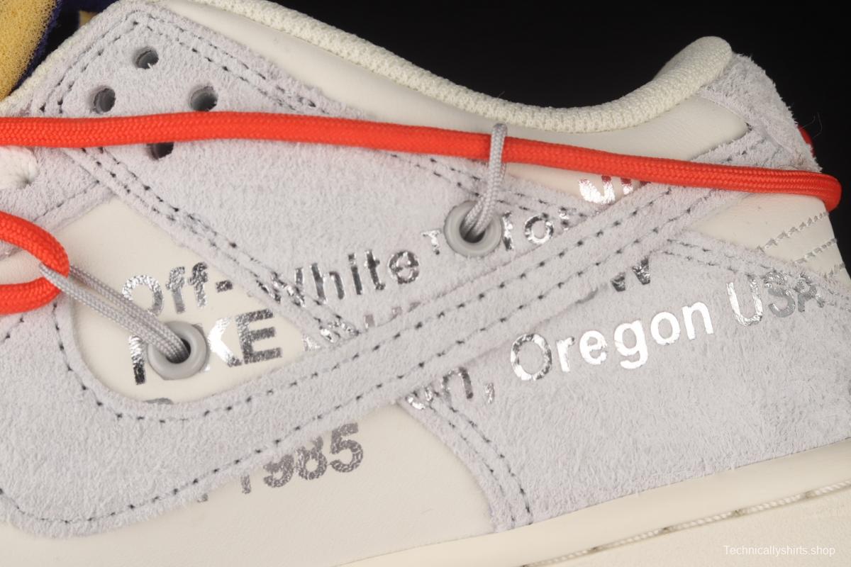 OFF-White x NIKE DUNK Low OW suede SB buckle rebound fashion casual board shoes DJ0950-110,