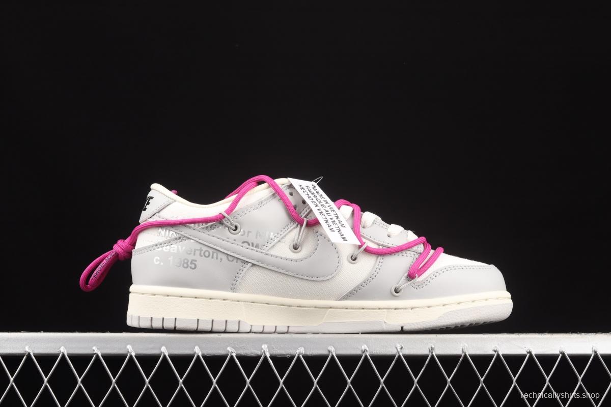 OFF-White x NIKE DUNK Low 04 of 50 OW Grey Leisure Sports Skateboard shoes DM1602-114