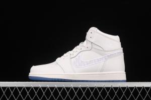 Dr x Air Jordan 1 High Dior co-signed all white high gang CN8607-012