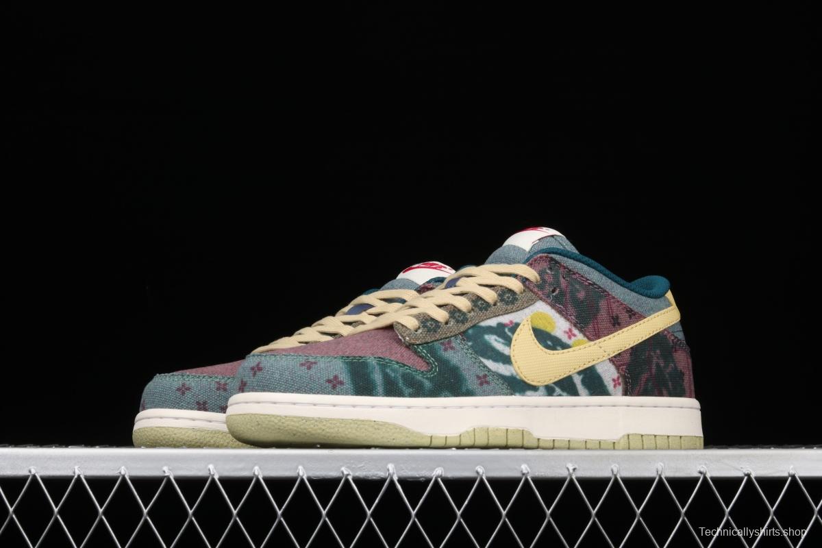 NIKE SB DUNK Low Lemon Wash Slam Dunk Series low-top leisure sports skateboard shoes color tie-dye printing washing CZ9747-900