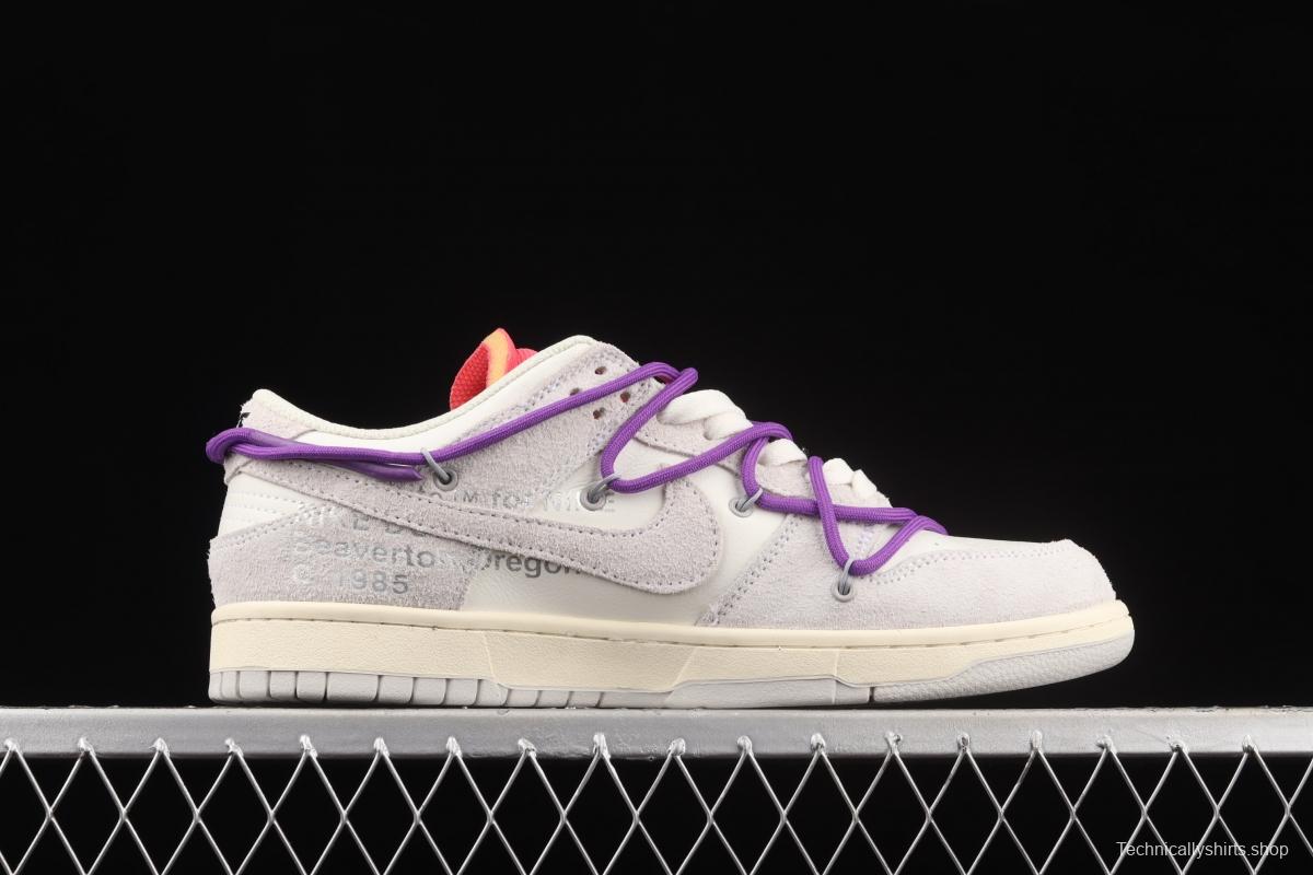 OFF-White x NIKE DUNK Low OW suede SB buckle rebound fashion casual board shoes DJ0950-101,