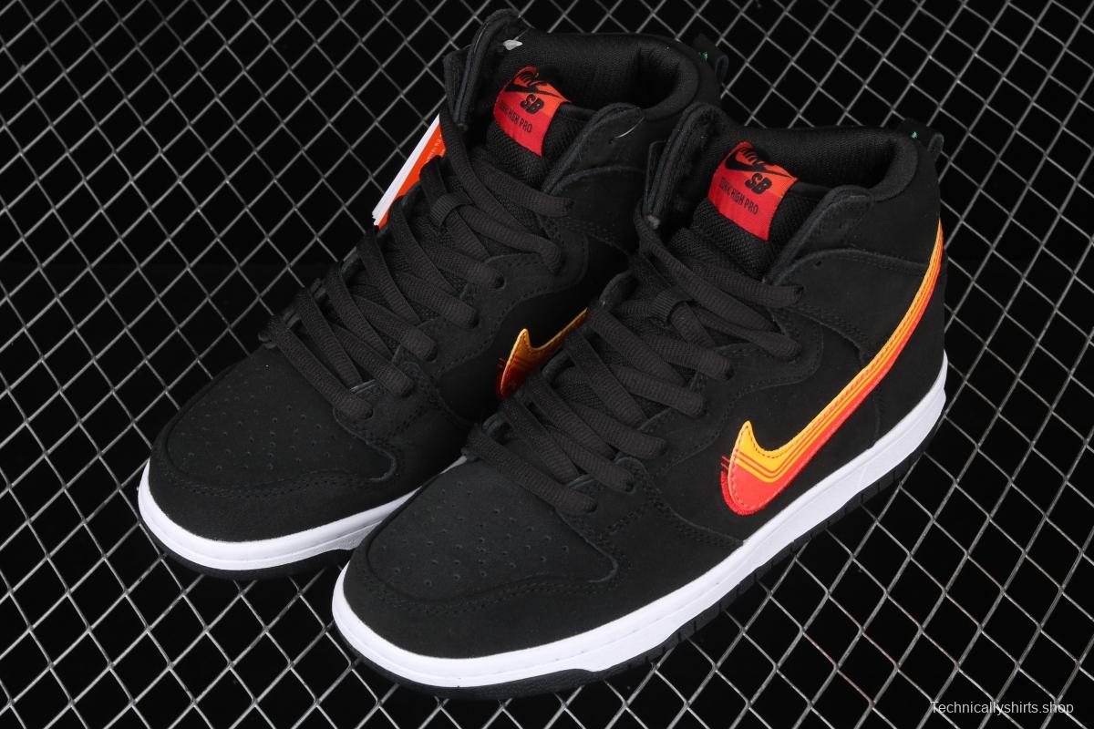 NIKE SB DUNK High road trip black orange yellow hook high top casual skateboard shoes BQ6826-003