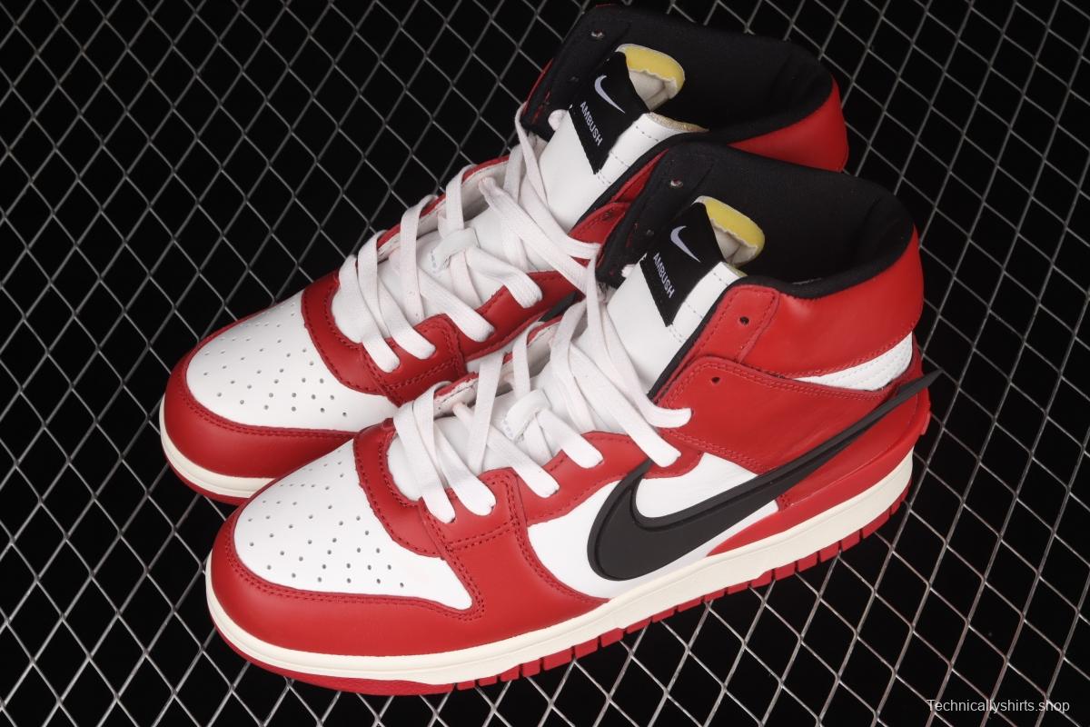 Ambush x NIKE DUNK High joint style Chicago white-red high-top casual board shoes CU7544-102,