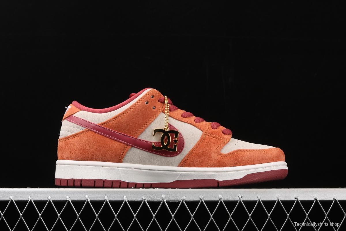 NIKE SB DUNK Low Pro brown-red color matching low-top casual board shoes BQ6817-202