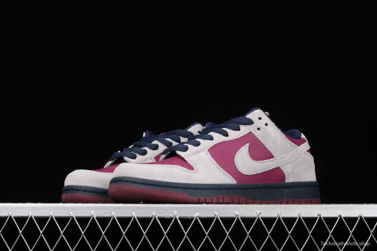 NIKE DUNK Low SB True Berry Bordeaux red and gray dunk series low-side leisure sports skateboard shoes BQ6817-001