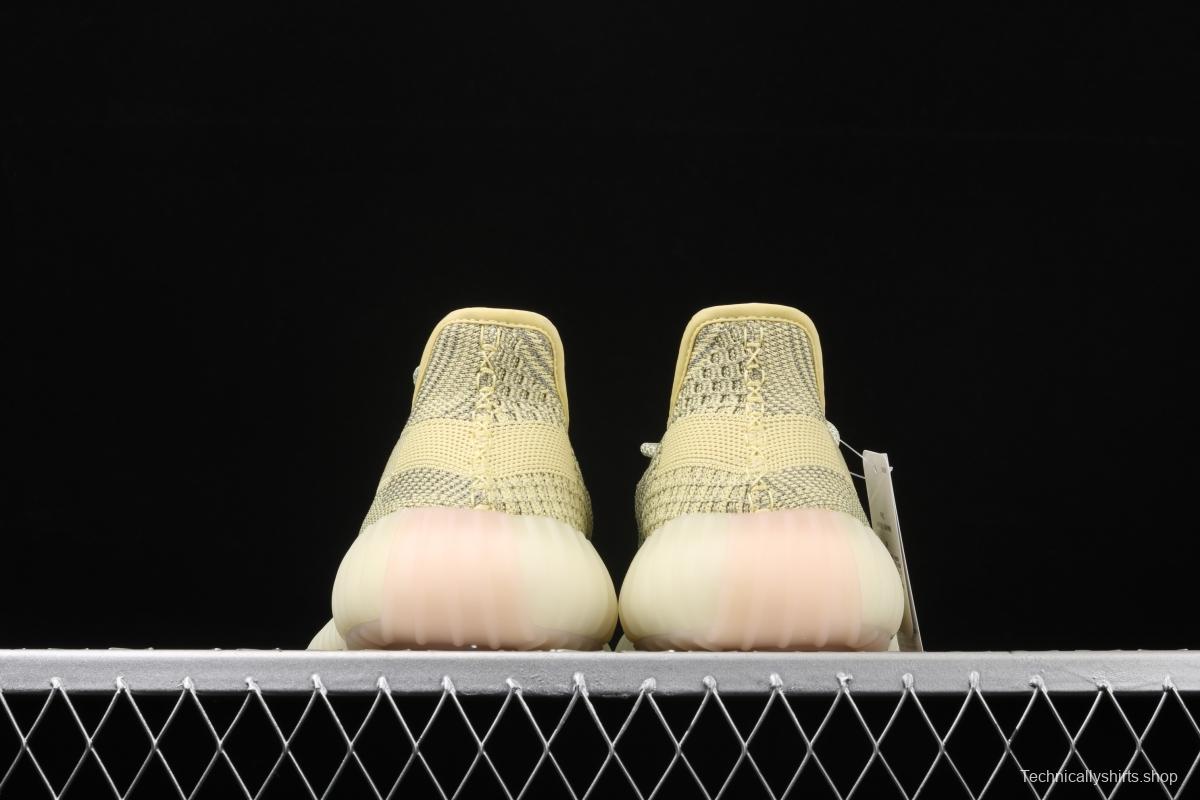 Adidas Yeezy 350 Boost V2 FV3255 Darth Coconut 350 second generation hollowed-out silk yellow star matching BASF popcorn