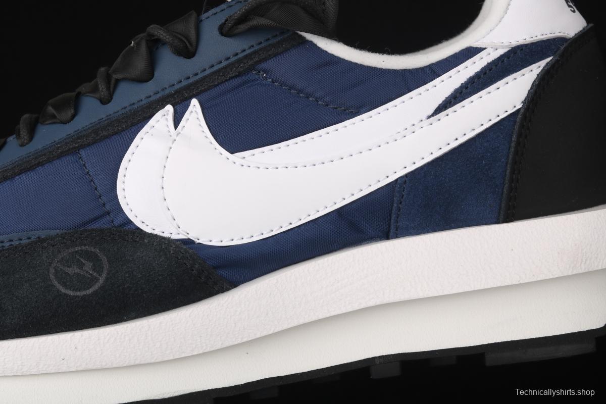 Fragment Design x Sacai x NIKE LVD Waffle Daybreak Fujiwara Hiroshi Fujiwara co-signed the catwalk style double hook Swoosh running shoes BV0073-041