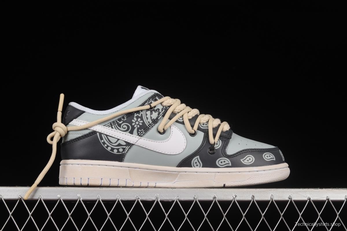 NIKE DUNK Low Retro Vibe style distressed deconstructed shoelaces smoke gray SB low-top sports casual sneakers DD1503-109