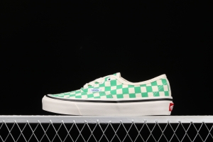 Vans Authentic classic Anaheim milk green checkerboard 4-hole low-side high-end vulcanized skateboard shoes VN0A54F241H