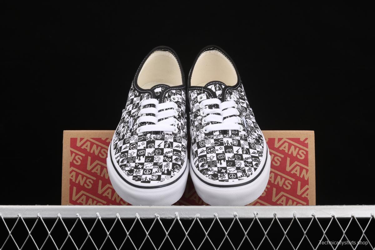 Vans Authentic black and white graffiti printing VN0A2Z518G