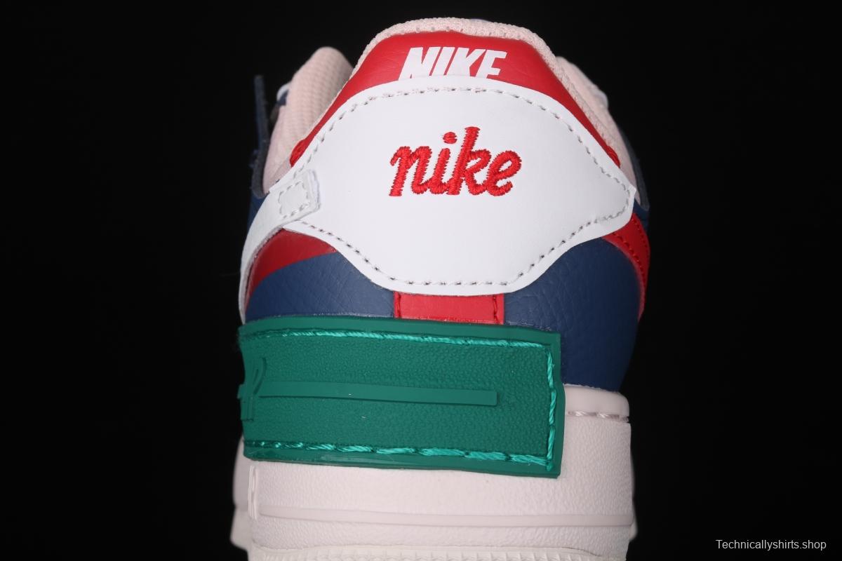 NIKE Air Force 1 ShAdidasow blue, pink and green light weight heightened low-top white board shoes CI0919-400