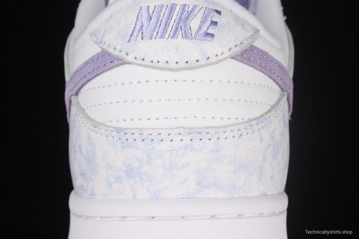 NIKE SB DUNK Low Prm white light purple color SB buckle rebound fashion leisure board shoes DM9467-500