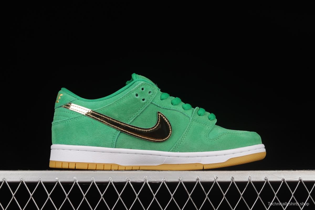 NIKE SB DUNK Low Pro Green Gold SB Buckle Backboard Fashion Casual Sneakers BQ6817-303