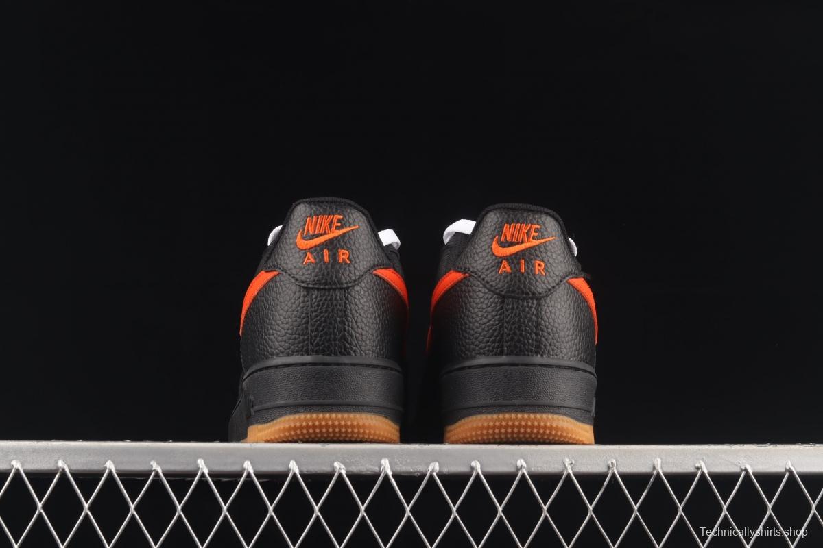 NIKE Air Force 1y07 Low raw rubber black and red litchi pattern low-top casual board shoes AA4082-001