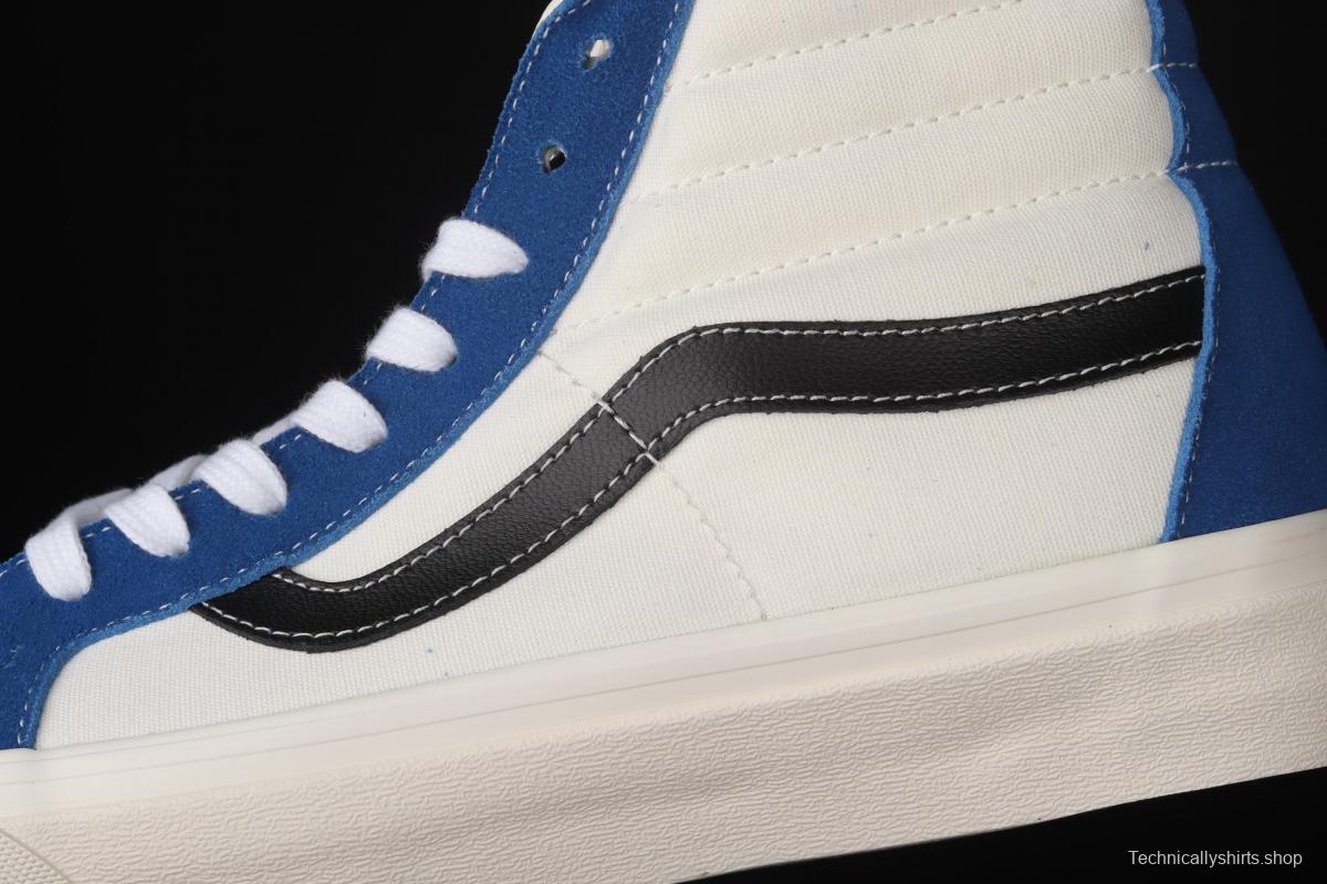 Vans Sk-Hi 38 DX blue-and-white high-top casual shoes VN0A4BVB21R