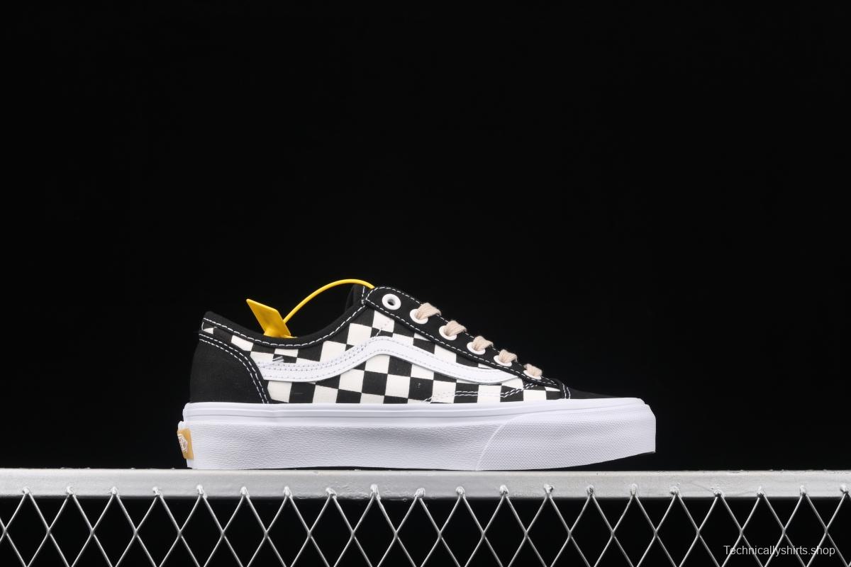 Vans Style 36 black and white checkerboard low upper board shoes sports shoes VN0A3MVL42E