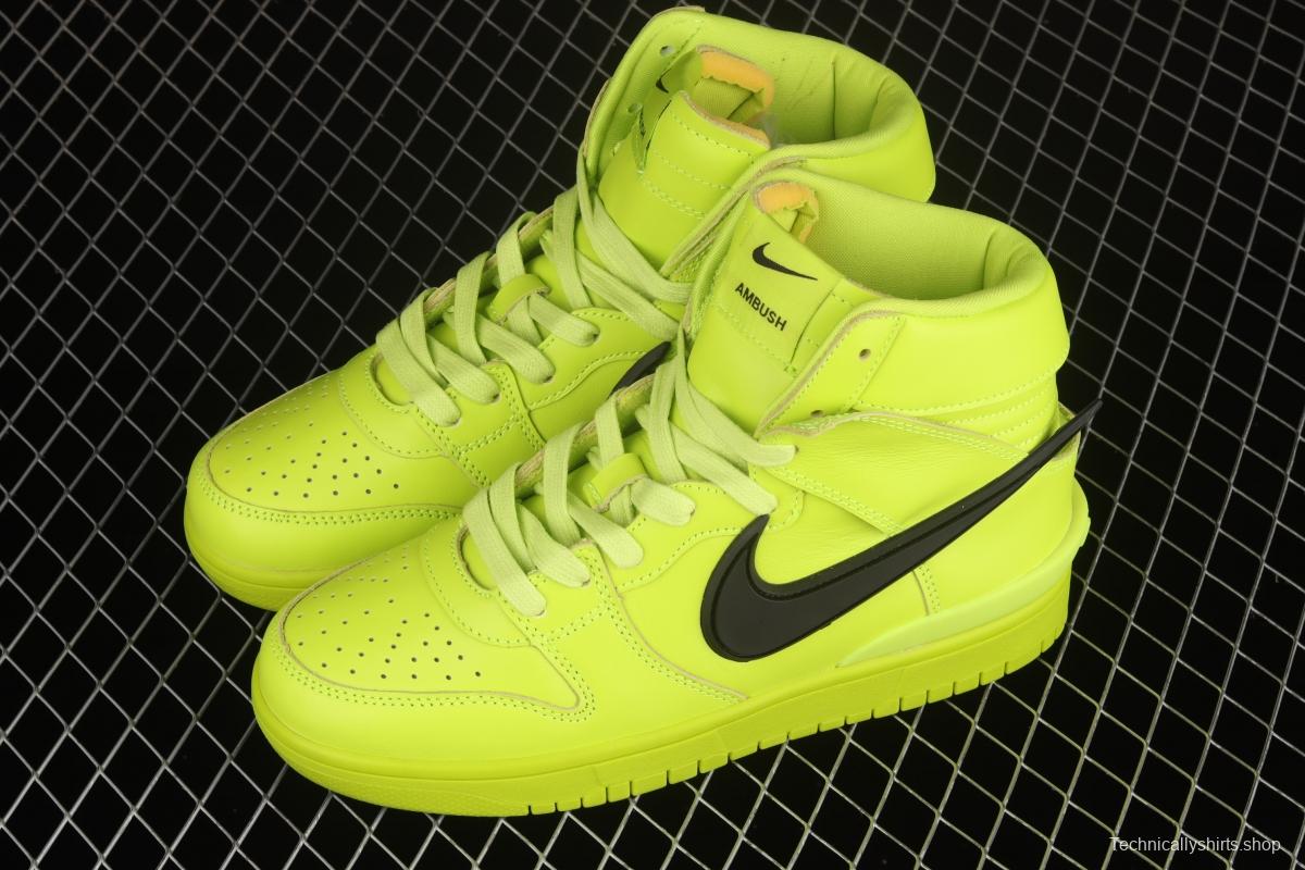 Ambush x NIKE DUNK High joint style lemon yellow high top casual board shoes CU7544-300