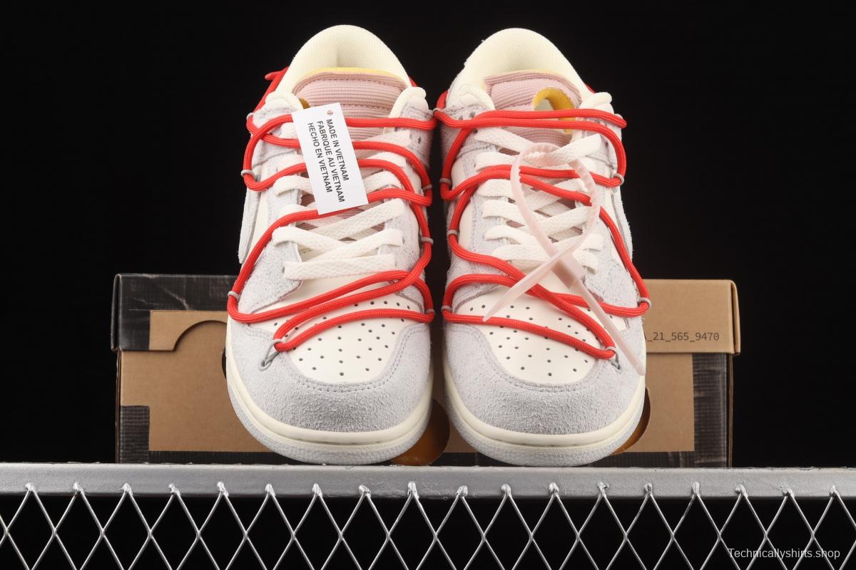 OFF-White x NIKE DUNK Low OW suede SB buckle rebound fashion casual board shoes DJ0950-118