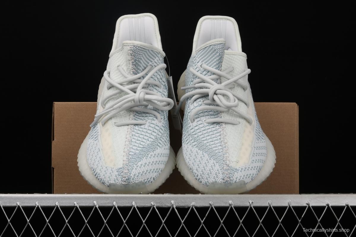 Adidas Yeezy 350 V2 Boost Basf FW3043 Darth Coconut 350 second generation hollowed-out silk ice blue color BASF Boost original