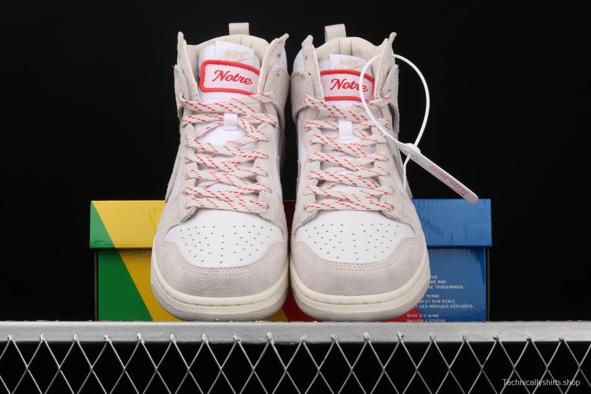 NIKE SB DUNK Hight Strawberry Cough Cream White High Top Leisure Sports Skateboard shoes CW3092-100