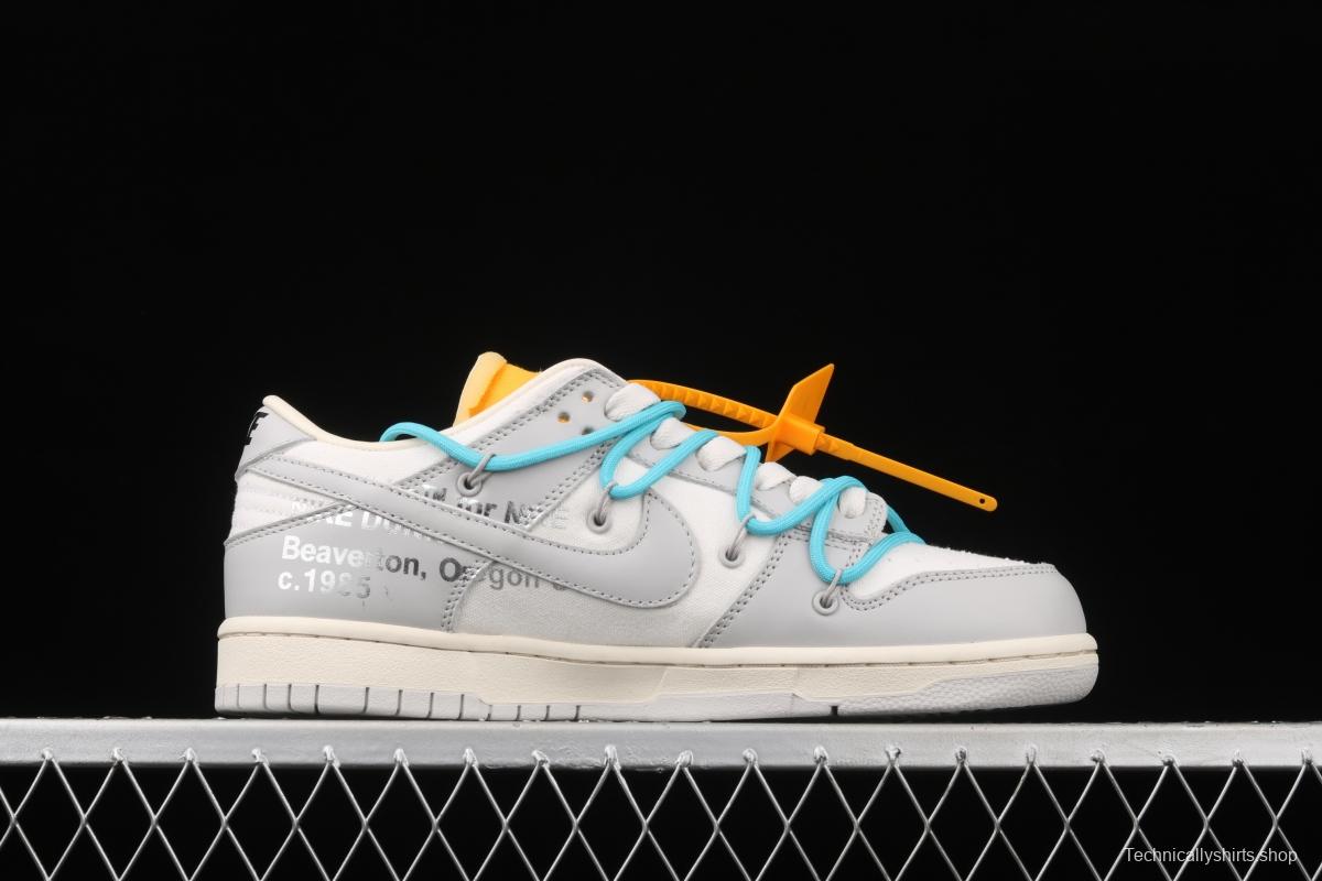 OFF-White x NIKE DUNK Low 04 of 50 OW white gray leisure sports skateboard shoes DM1602-115