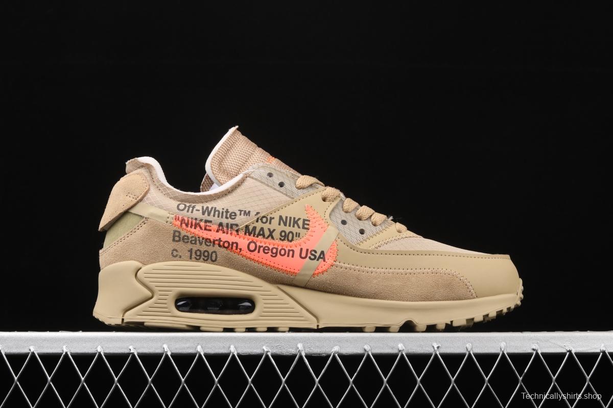 OFF-White x NIKE Air Max 90 OW joint limited edition classic air cushion running shoes AA7293-200