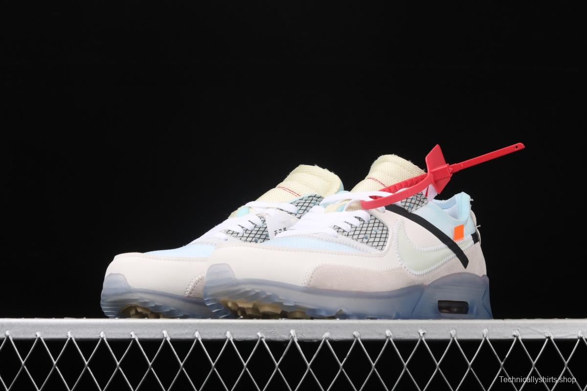 OFF-White x NIKE Air Max 90 OW joint limited edition classic air cushion running shoes AA7293-100