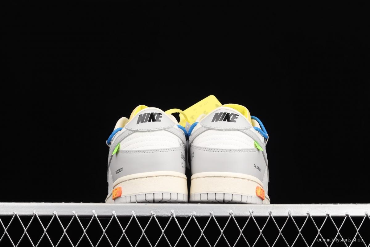 OFF-White x NIKE DUNK Low 04 of 50 OW white gray leisure sports skateboard shoes DM1602-112