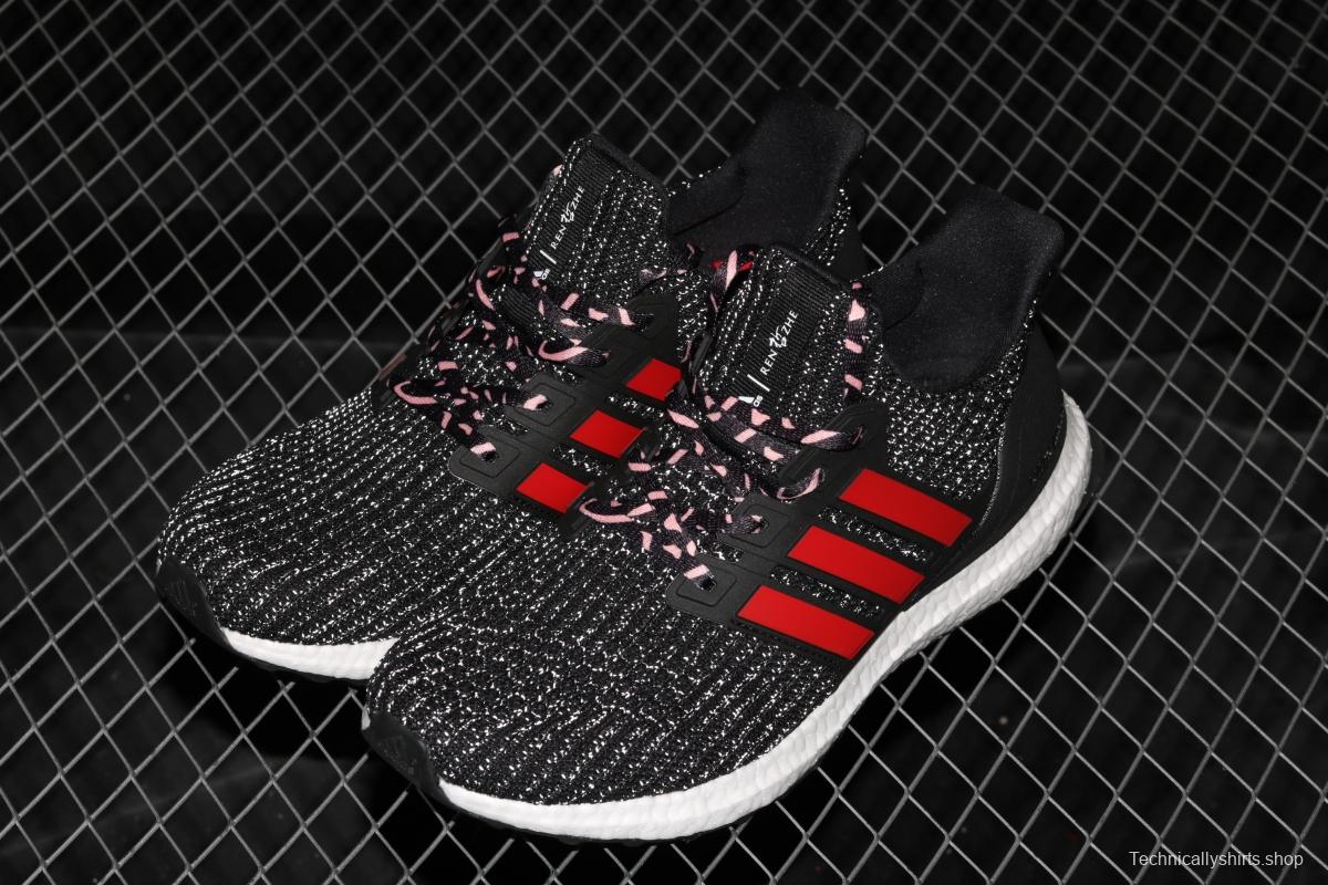 Adidas Ultra Boost 4. 0 Black Red F35231 Das fourth generation knitted striped black and red UB