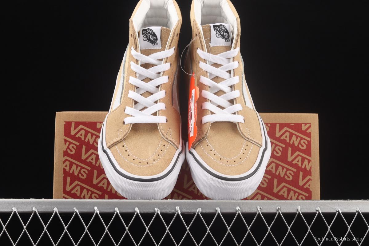 Vans Sk8-Hi milk tea color high-top casual board shoes VN0A32QG4G5