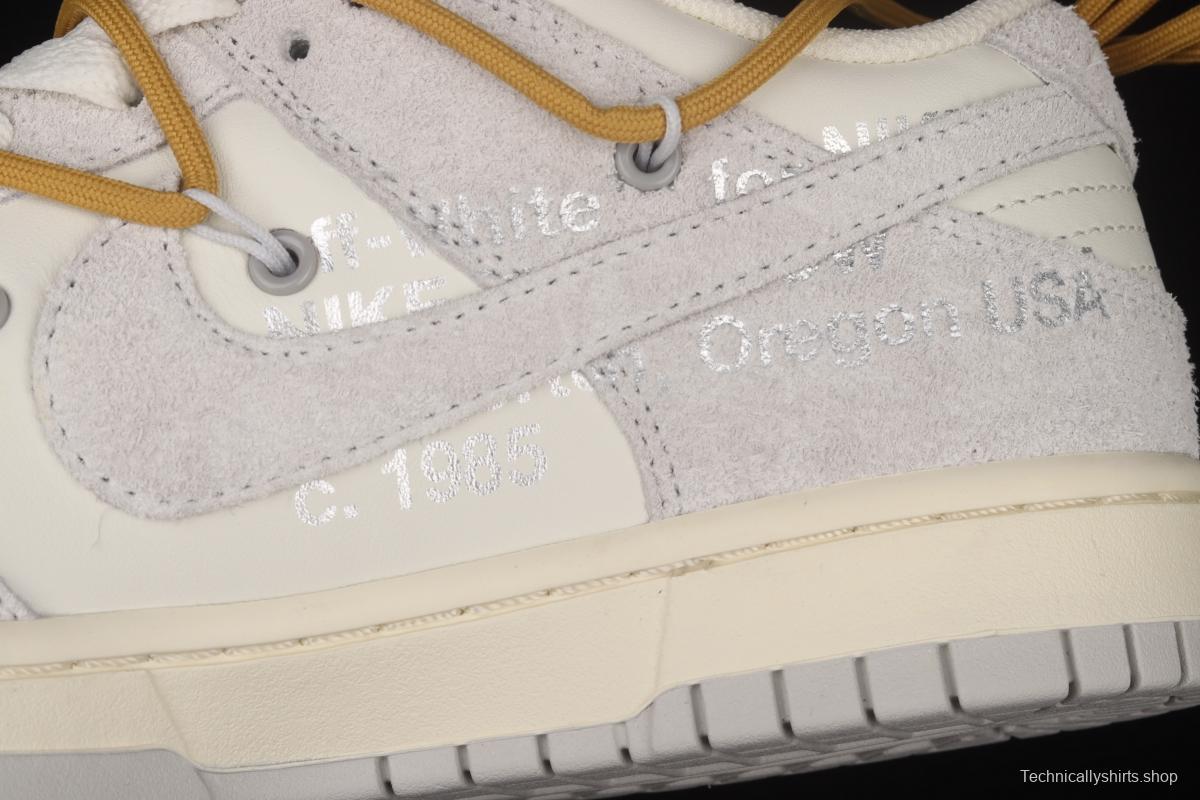 OFF-White x NIKE DUNK Low 12 of 50 OW suede SB buckle rebound fashion casual board shoes DJ0950-105