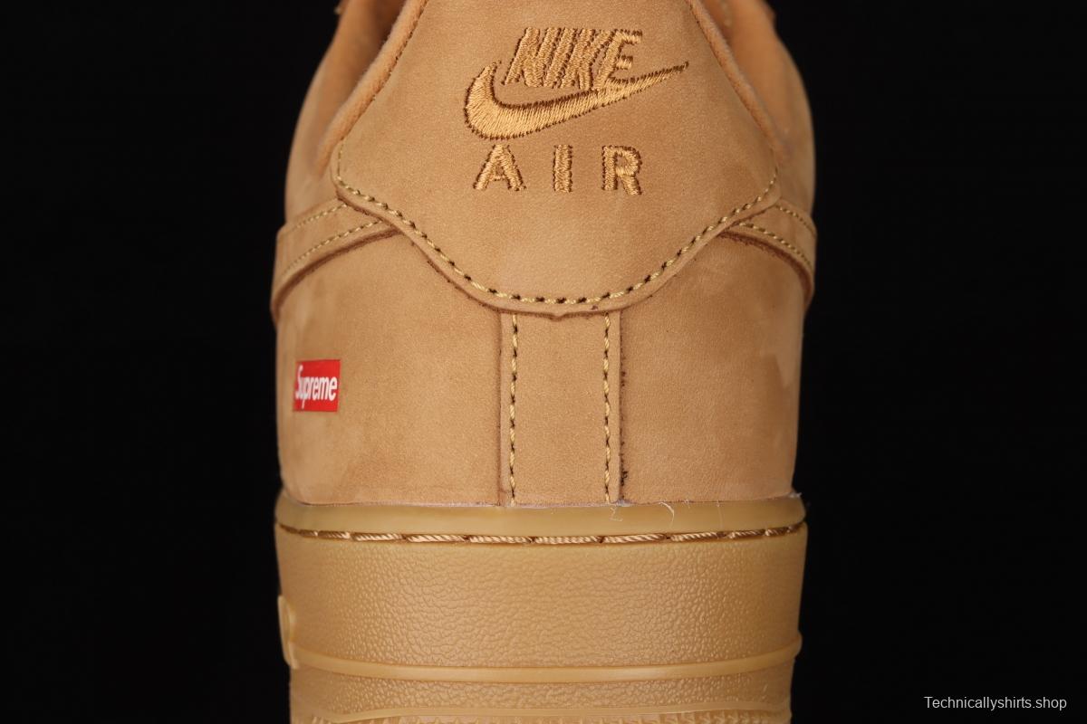 Supreme x NIKE Air Force 1 Low AF1 co-branded wheat suede low-top casual board shoes DN1555-200