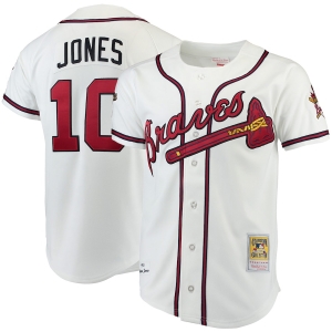 Men's Chipper Jones White Throwback Jersey