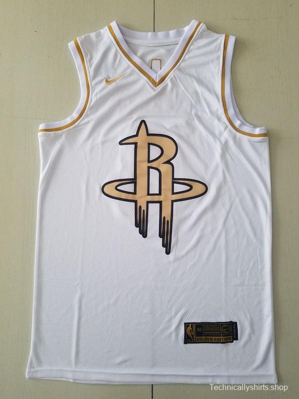 James Harden 13 White Golden Edition Jersey