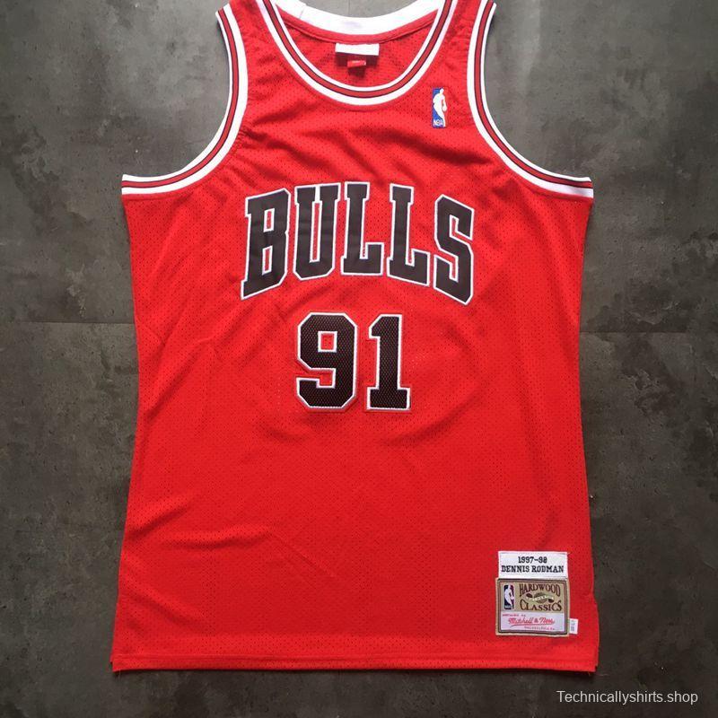 Men's Dennis Rodman Red Retro Classic Team Jersey