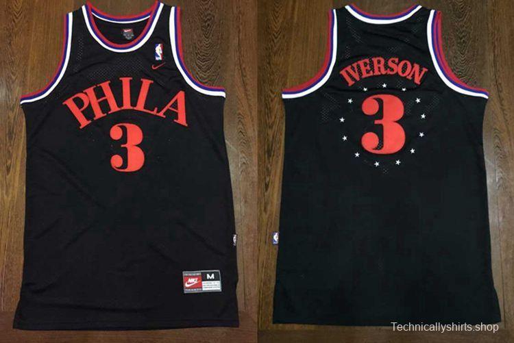 Men's Allen Iverson Black Retro Classic Team Jersey