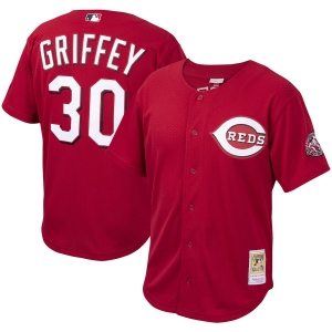 Youth Ken Griffey Jr. Red Cooperstown Collection Batting Practice Throwback Jersey