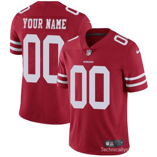 Men's Red Custom Limited Team Jersey