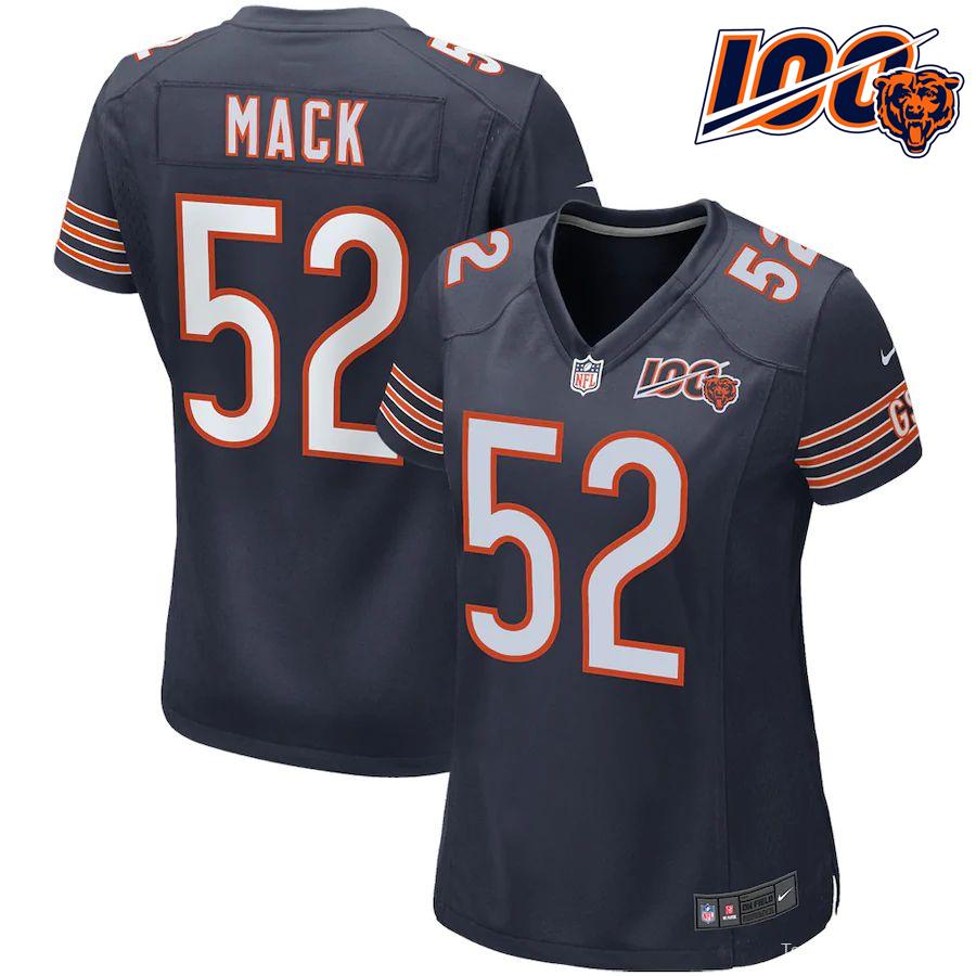 Women's Khalil Mack Navy 100th Season Player Limited Team Jersey