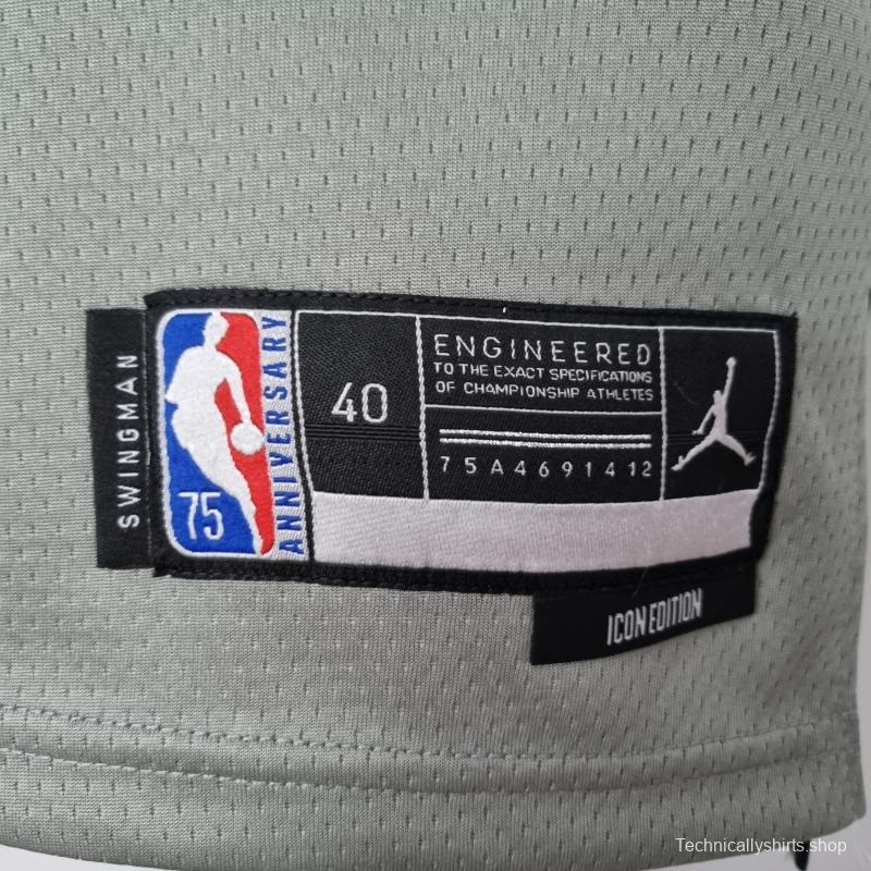 75th Anniversary Harden #13 Brooklyn Nets City Edition Gray NBA Jersey