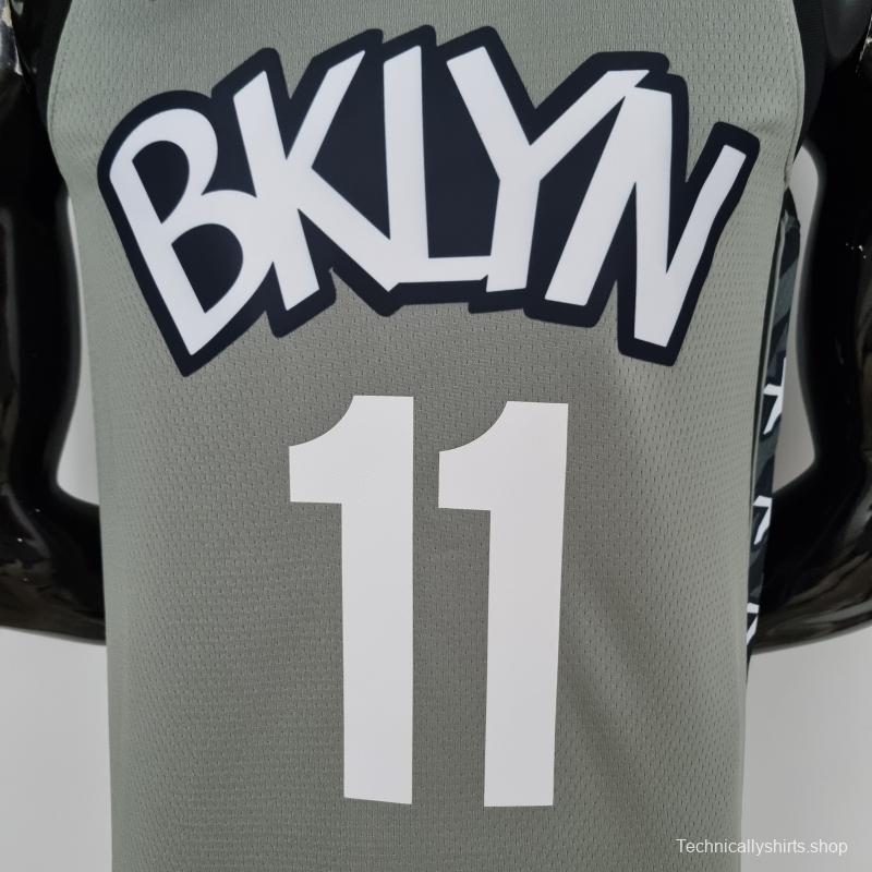 75th Anniversary Irving #11 Brooklyn Nets City Edition Gray NBA Jersey