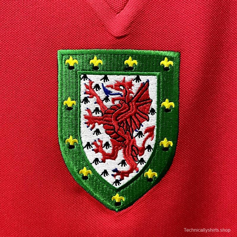 Retro 76/79 Wales home Soccer Jersey