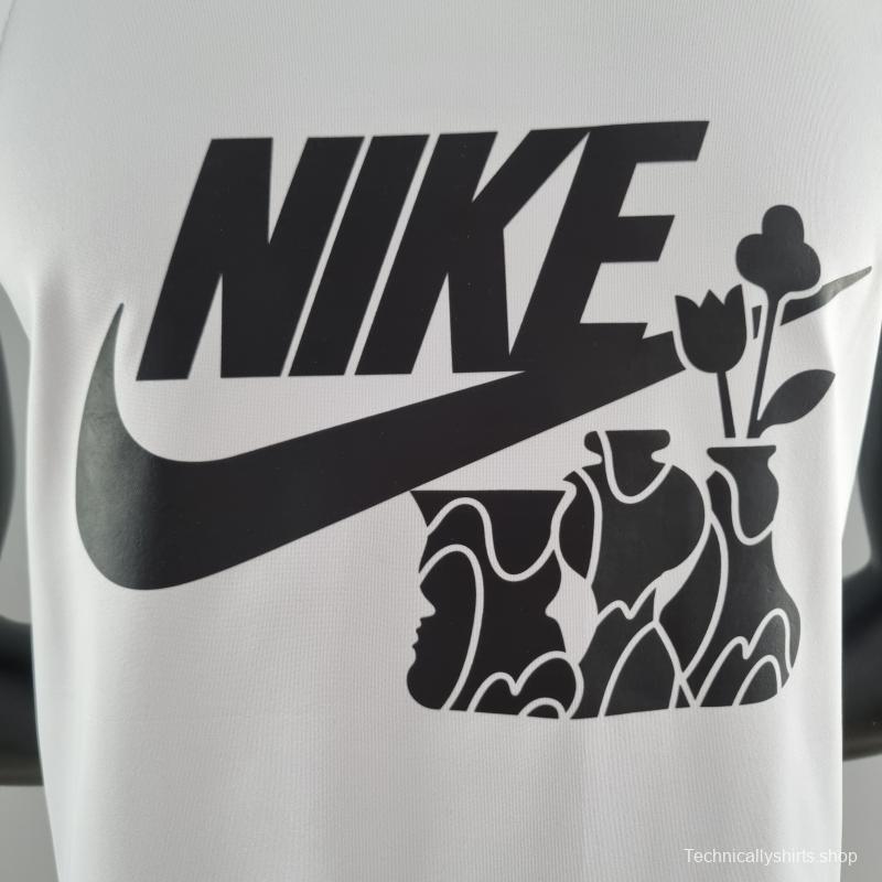 2022 Nike White Vest Shirts  "Nike Sport /Flower Logo"#K000195