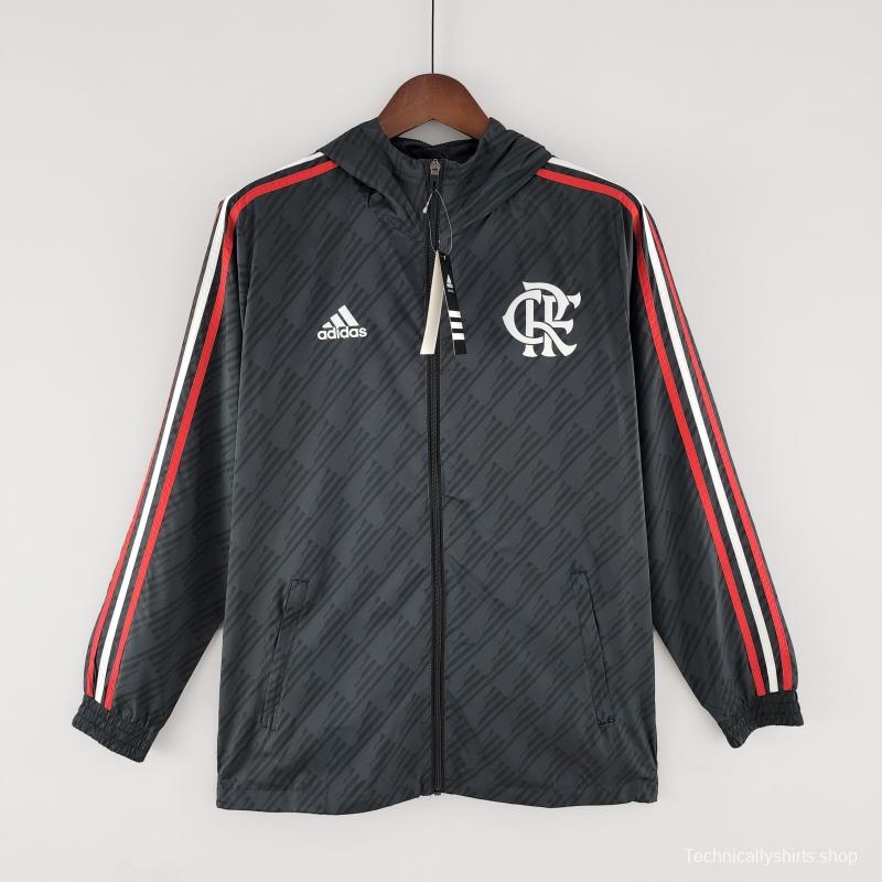 2022 Flamengo Windbreaker Black Red &amp; White Edge